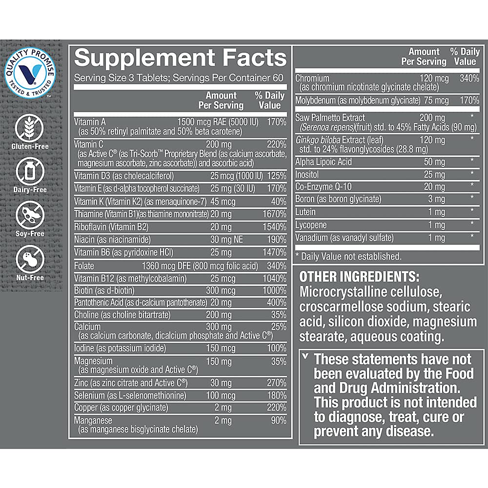 Foto 4 pulgar | Multivitamínico The Vitamin Shoppe Ultimate Man 50+ 180 Comprimidos - Venta Internacional.