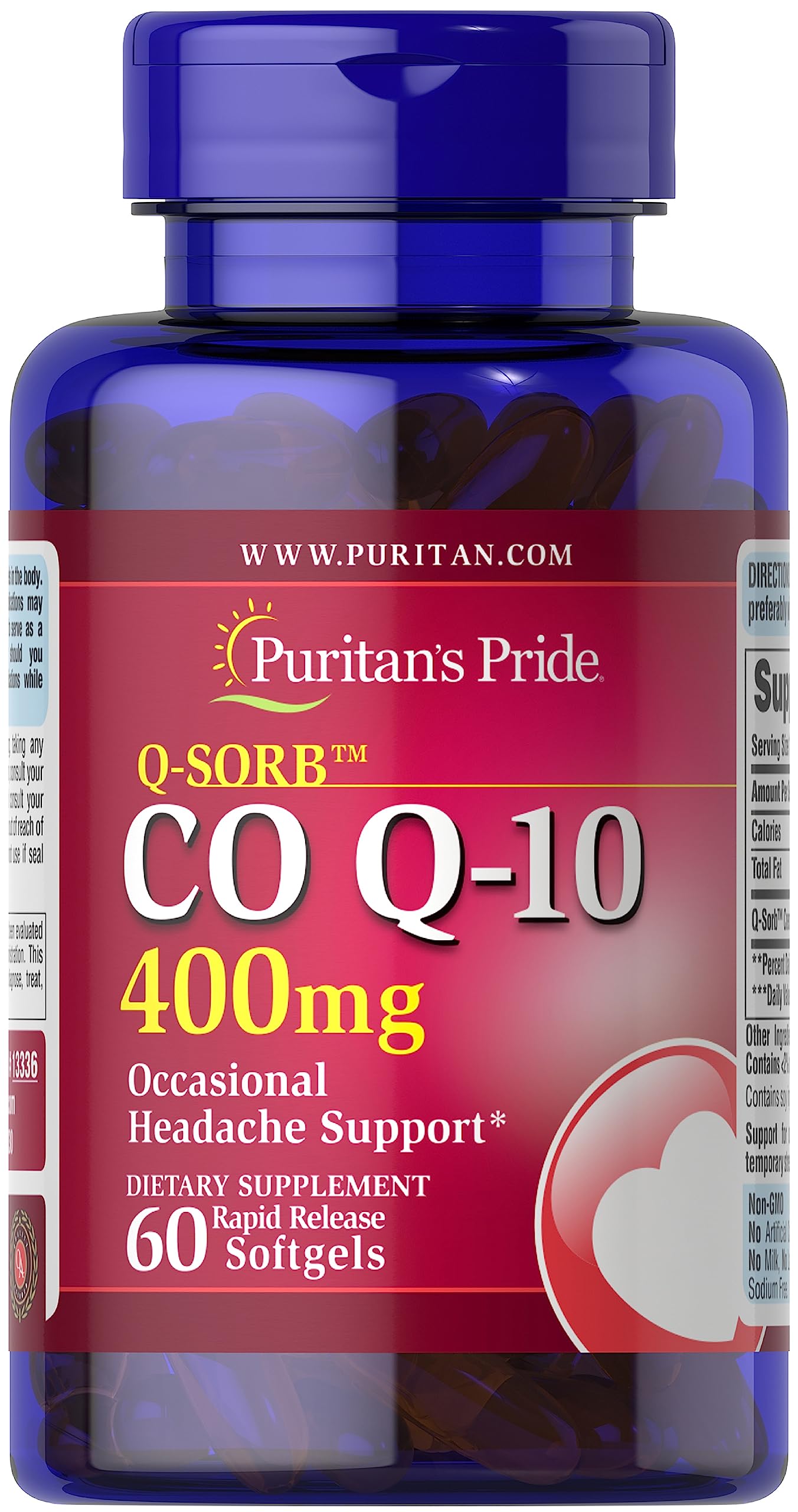 Foto 2 pulgar | Suplemento Puritan's Pride Q-sorb Coq10, 400 Mg, Cápsulas Blandas X60 - Venta Internacional.