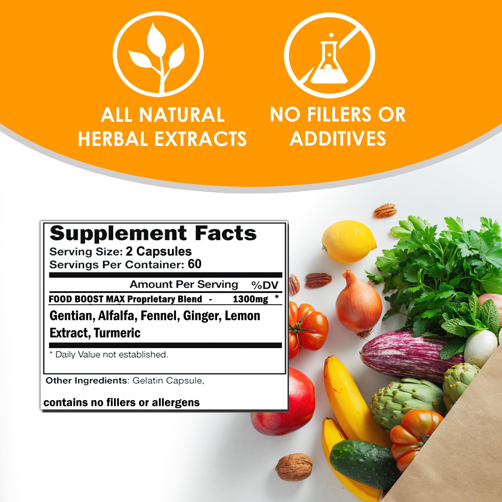 Foto 5 pulgar | Suplemento Vh Nutrition Foodboost Max 1300 Mg 120 Cápsulas - Venta Internacional.