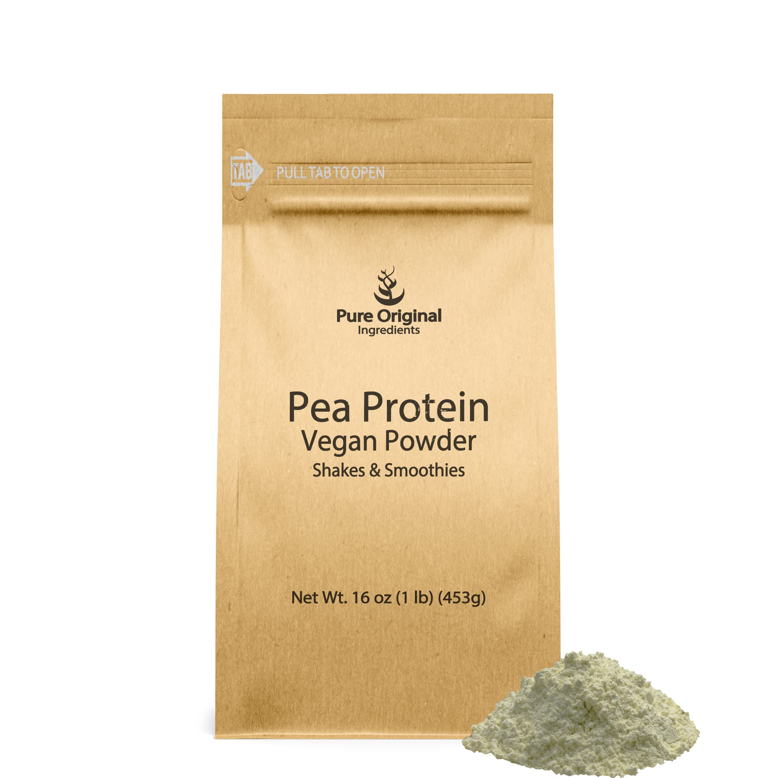 Proteína En Polvo, Ingredientes Originales Puros, Guisante Vegano, 454 G - Venta Internacional.