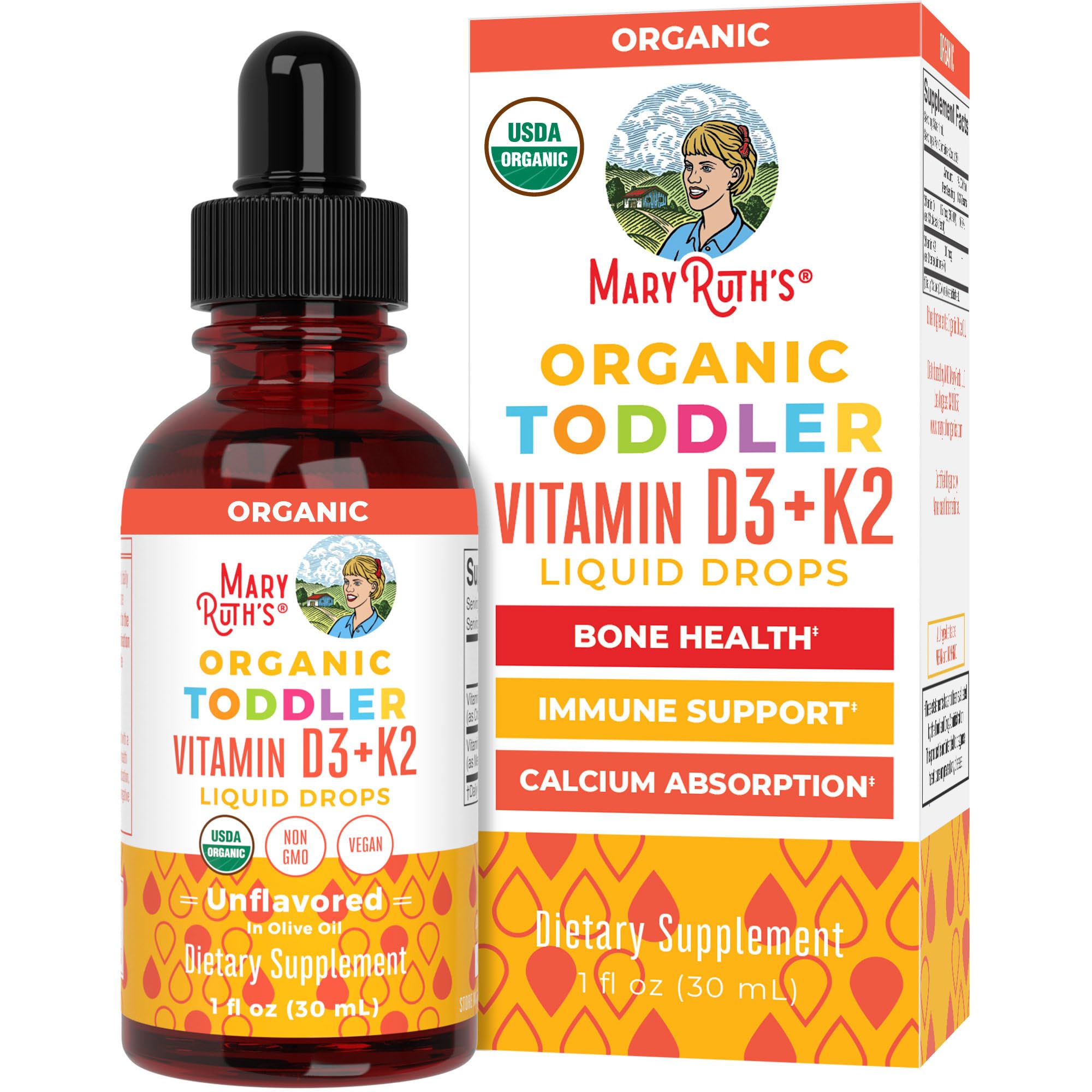 Foto 2 pulgar | Suplemento De Vitamina D3 K2 De Maryruth Organics Para Niños Pequeños, 30 Ml - Venta Internacional.