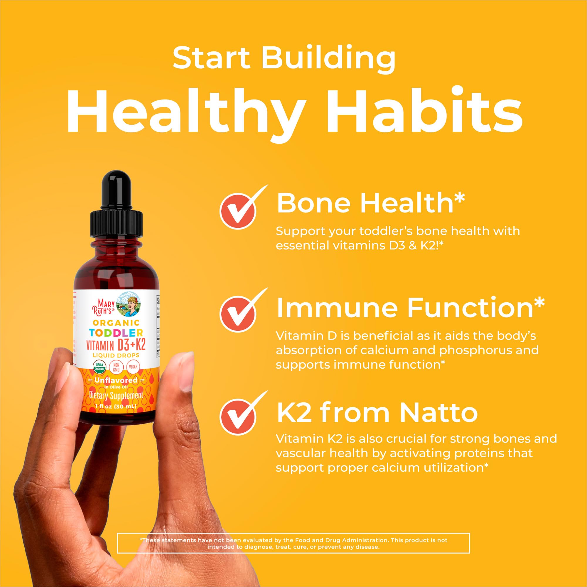 Foto 3 pulgar | Suplemento De Vitamina D3 K2 De Maryruth Organics Para Niños Pequeños, 30 Ml - Venta Internacional.