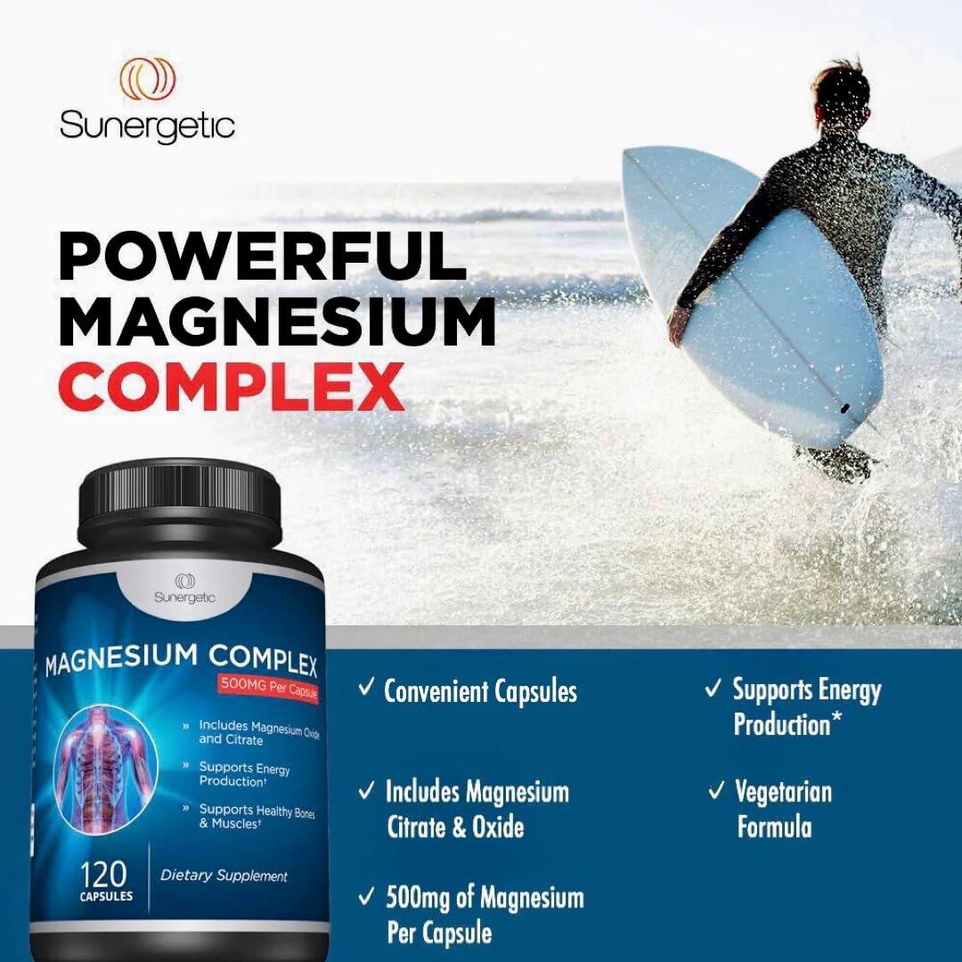 Foto 5 pulgar | Cápsulas De Citrato De Magnesio Sunergetic 500 Mg 120 Vegetales - Venta Internacional.