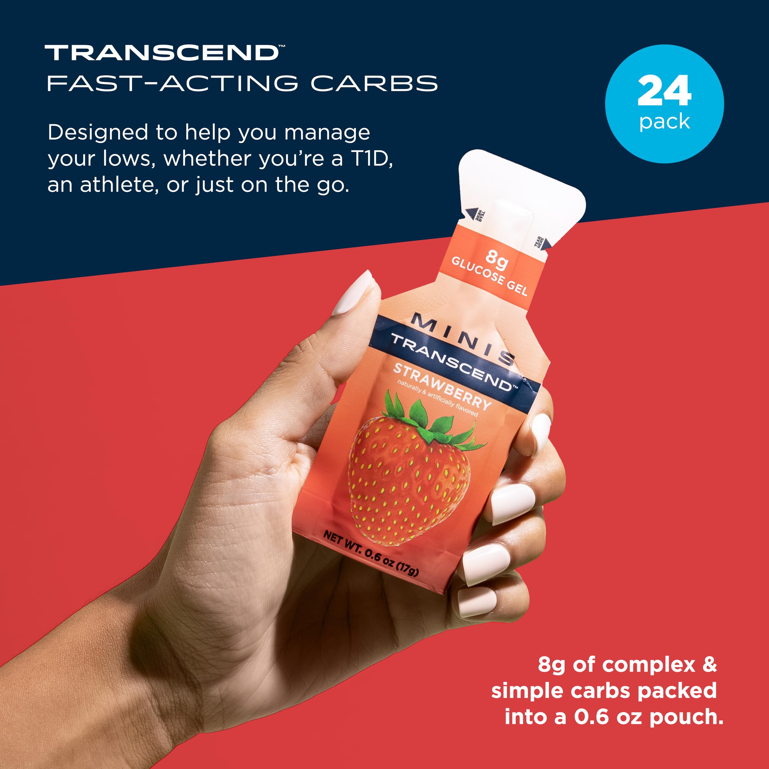 Foto 3 pulgar | Gel Energético Transcend Foods Mini Fresa, 17 Ml (paquete De 24) - Venta Internacional.