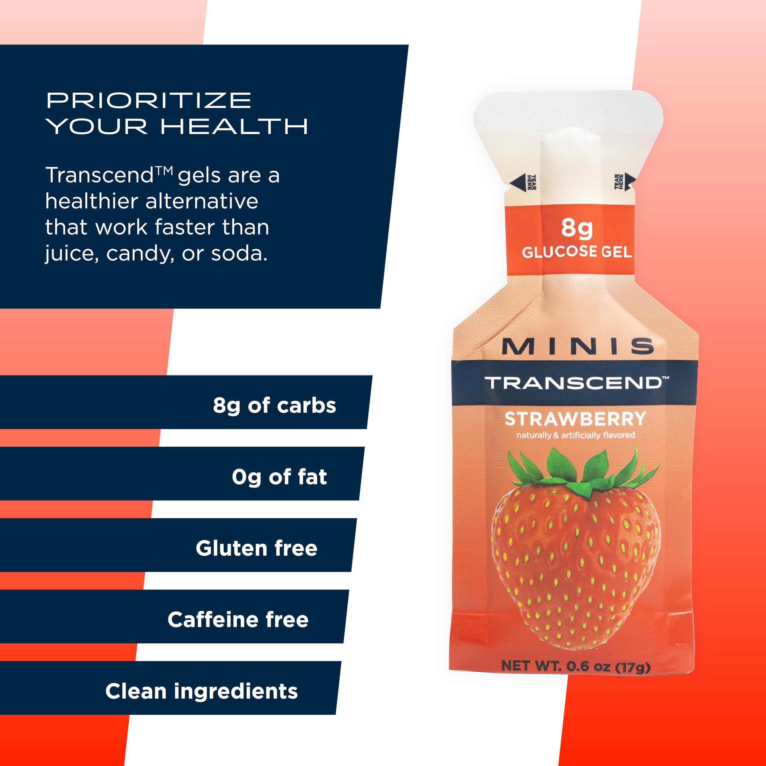 Foto 4 | Gel Energético Transcend Foods Mini Fresa, 17 Ml (paquete De 24) - Venta Internacional.