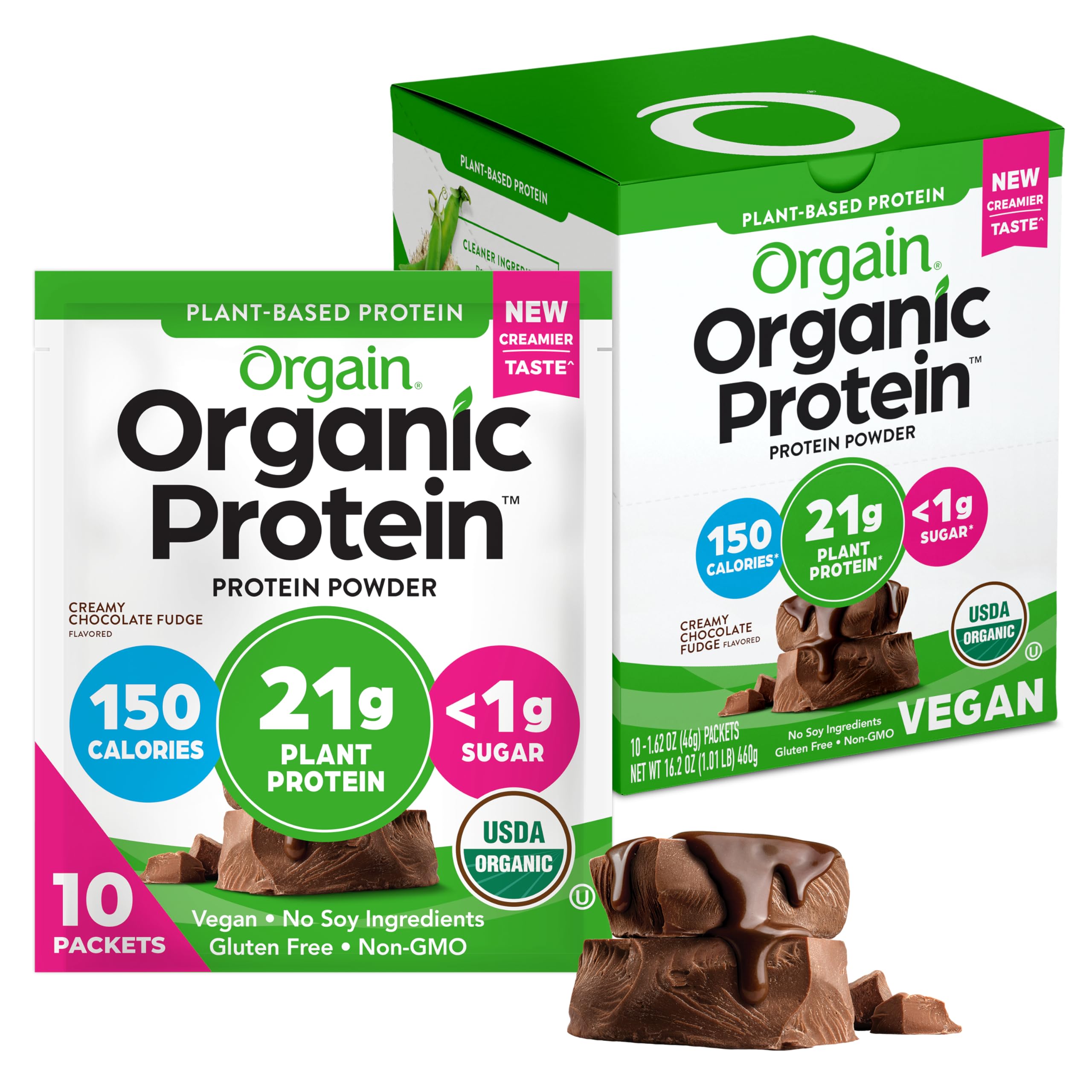 Foto 2 pulgar | Fudge De Chocolate Cremoso Vegano Orgánico Con Proteína En Polvo Orgain - Venta Internacional.