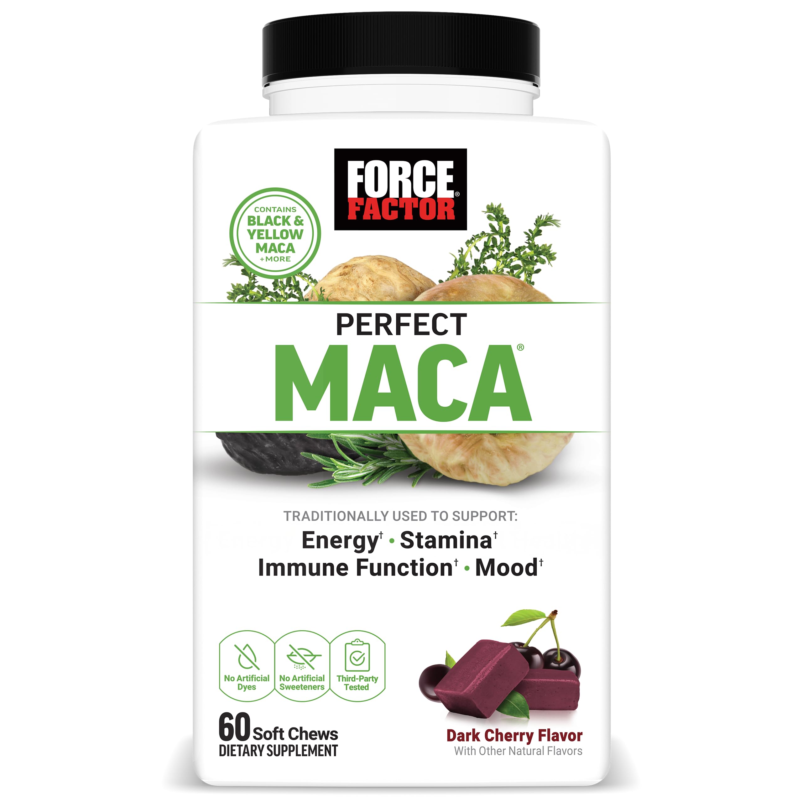 Foto 2 pulgar | Suplemento Force Factor Perfect Maca Con Saffron 60 Soft Chew - Venta Internacional.