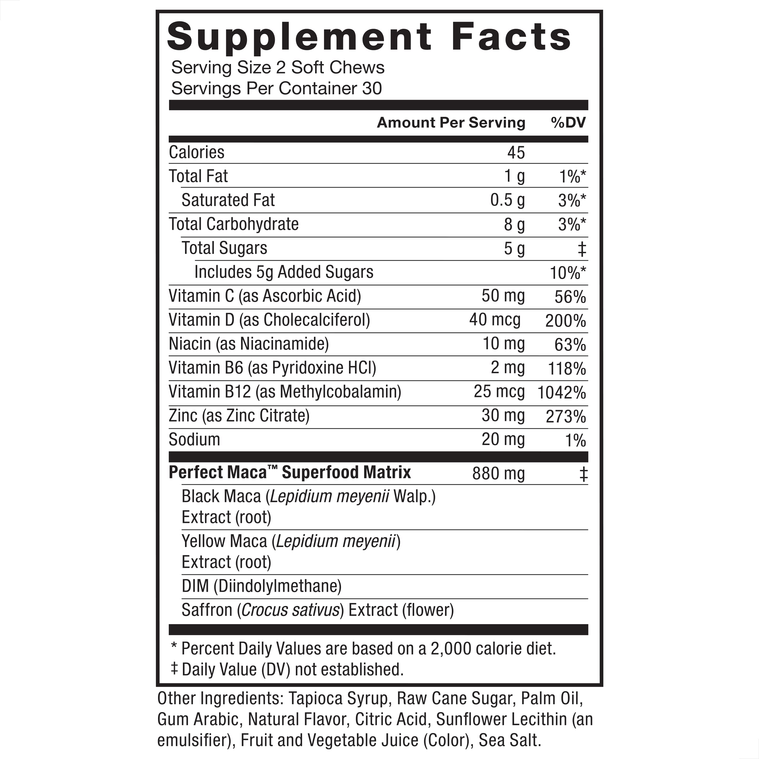 Foto 7 pulgar | Suplemento Force Factor Perfect Maca Con Saffron 60 Soft Chew - Venta Internacional.