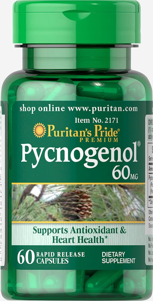 Foto 2 pulgar | Suplemento Puritan's Pride Pycnogenol 60 Mg 60 Cápsulas - Venta Internacional.