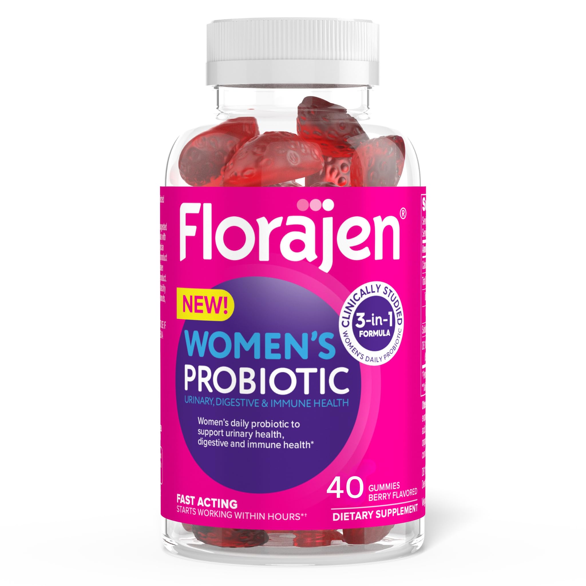 Foto 1 | Gomitas Probióticas Florajen Triple Action Para Mujer, 40 Unidades - Venta Internacional.