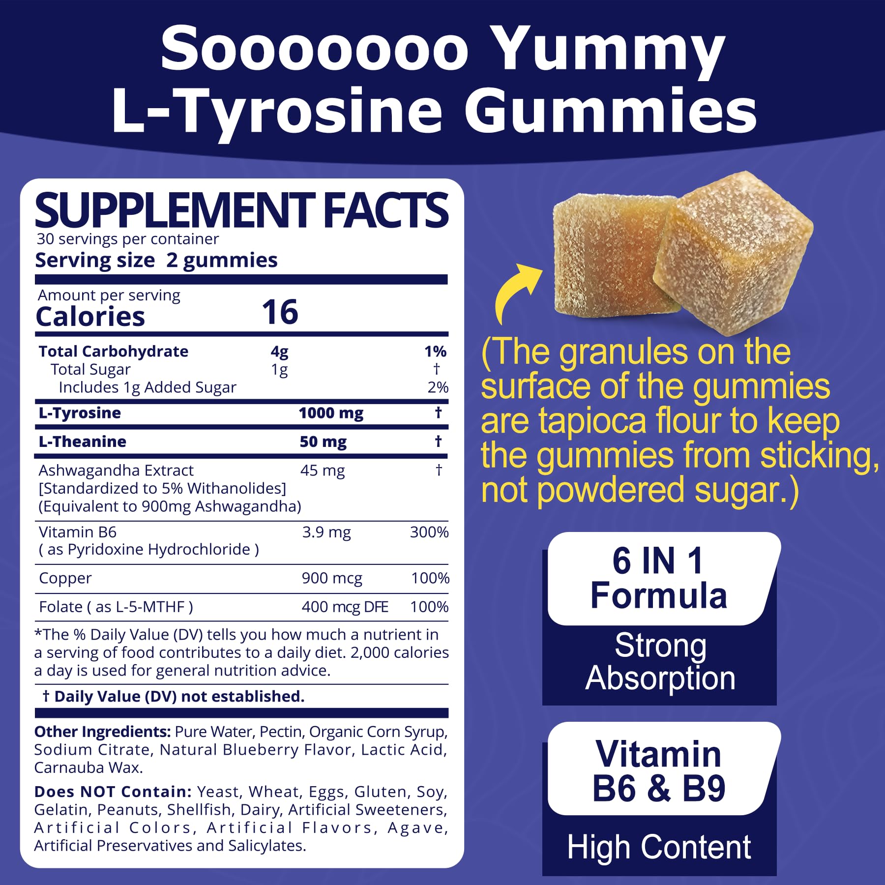 Foto 3 pulgar | Suplemento De Gomitas De Tirosina Envydeal L De 1100 Mg Con Ashwagandha - Venta Internacional.