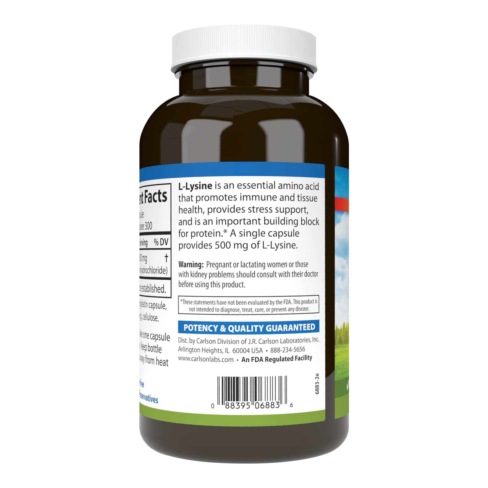 Foto 4 pulgar | Suplemento Carlson L-lisina 500 Mg 300 Cápsulas - Venta Internacional.