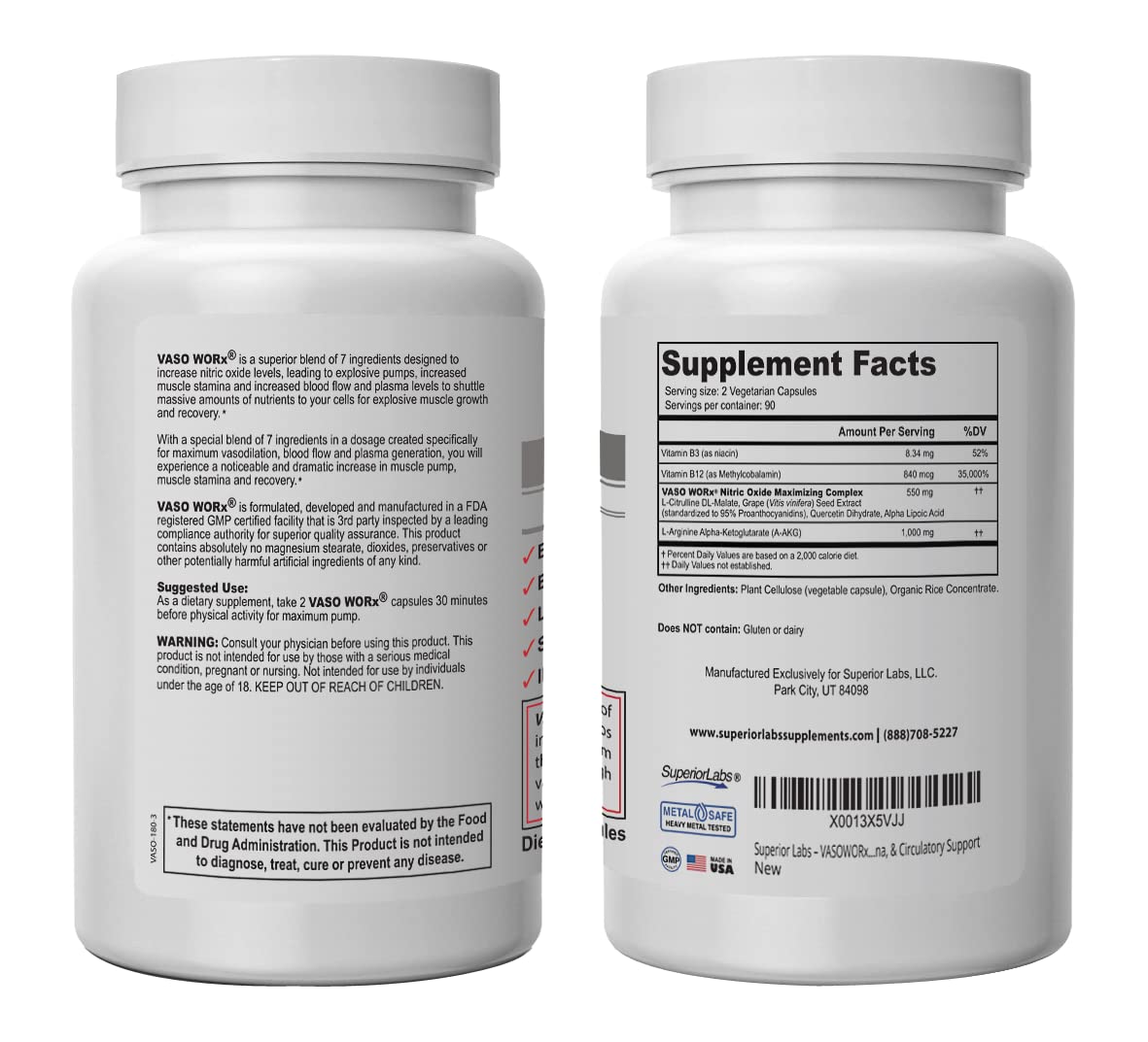 Foto 2 | Suplemento De Óxido Nítrico Superior Labs Vasoworx  1600 Mg - Venta Internacional.