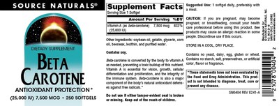Foto 4 | Betacaroteno De Supplement Source Naturals, 25 000 Ui, 250 G - Venta Internacional.