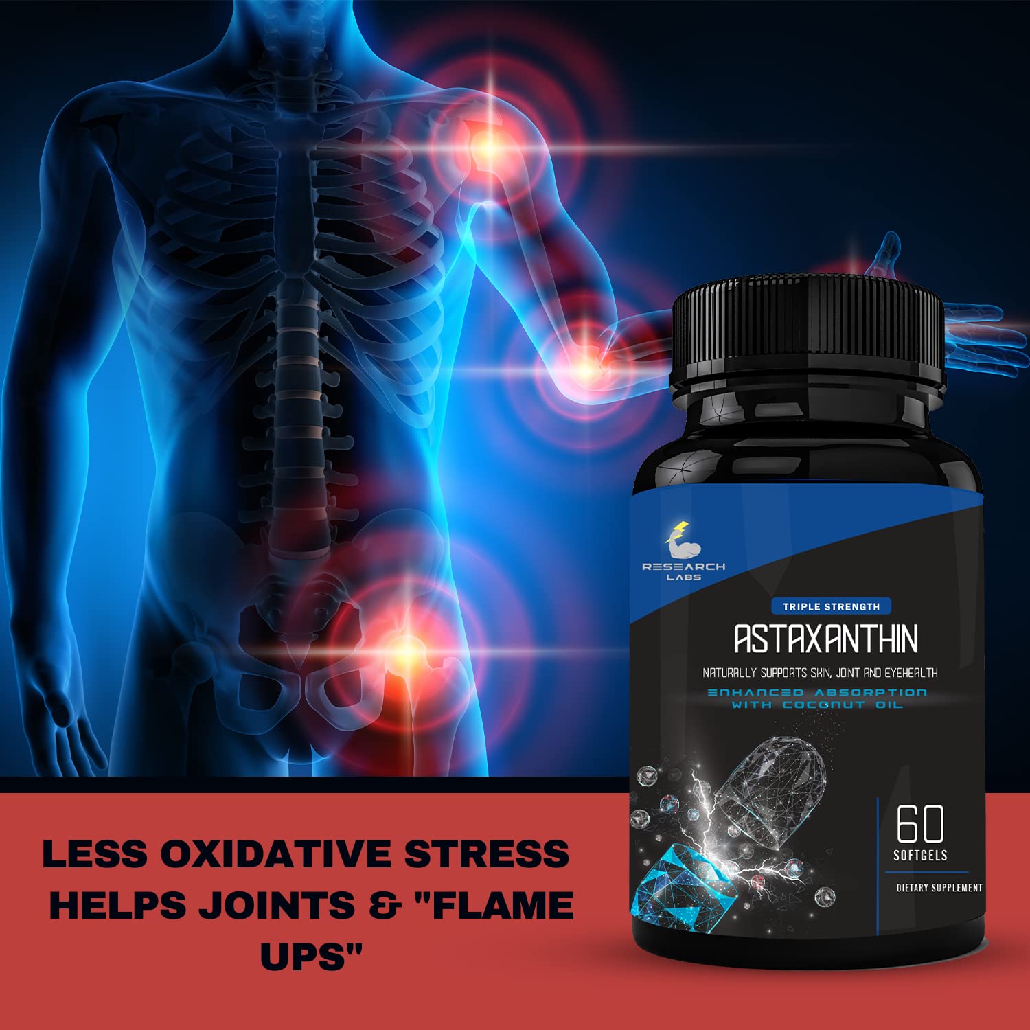 Foto 3 | Astaxantina Natural De Triple Potencia De Supplement Research Labs - Venta Internacional.