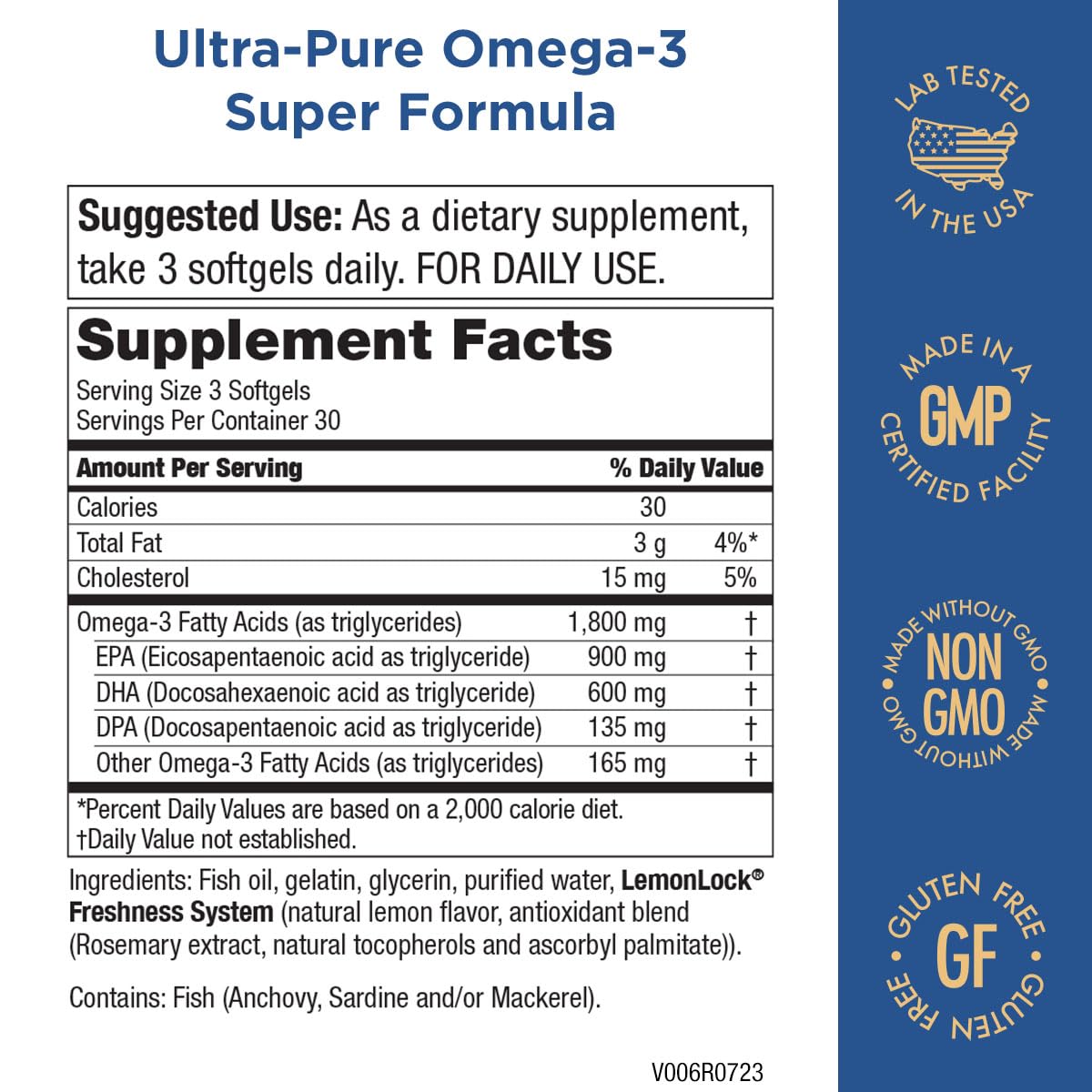 Foto 3 pulgar | Supplement Purity Products Ultra Pure Omega 3 90 Cápsulas Blandas - Venta Internacional.