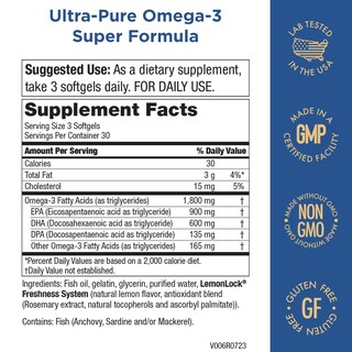 Foto 2 | Supplement Purity Products Ultra Pure Omega 3 90 Cápsulas Blandas - Venta Internacional.
