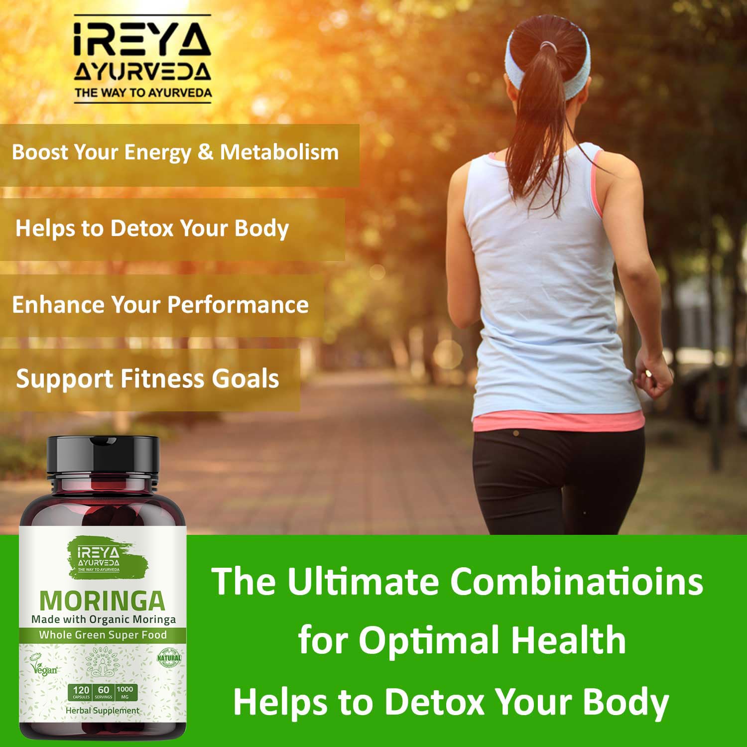 Foto 5 | Suplemento Ireya Ayurveda Moringa En Cápsula 1000 Mg (120 Cápsulas) - Venta Internacional.