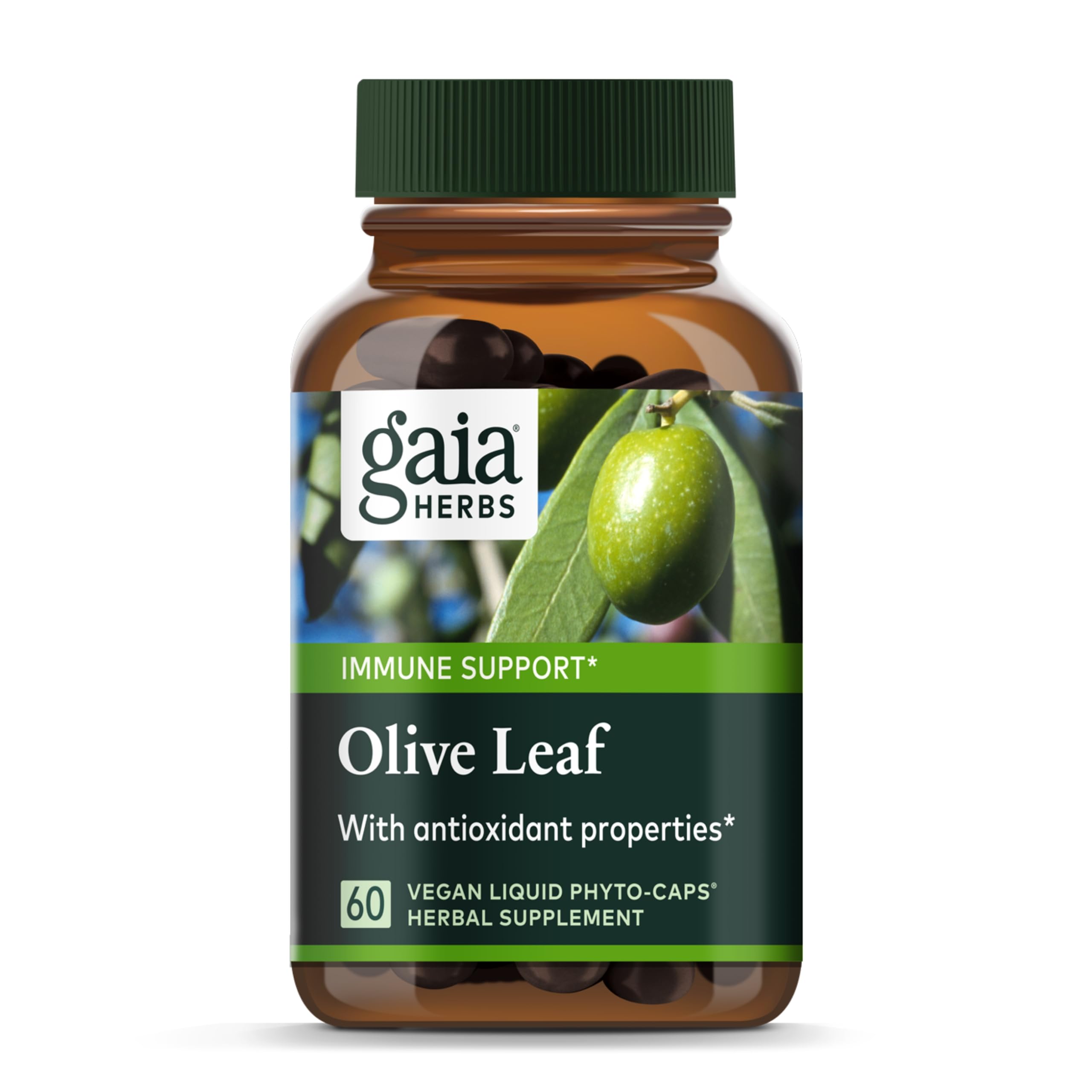 Foto 1 | Suplemento De Extracto De Hoja De Olivo De Gaia Herbs 60 Cápsulas Veganas - Venta Internacional.