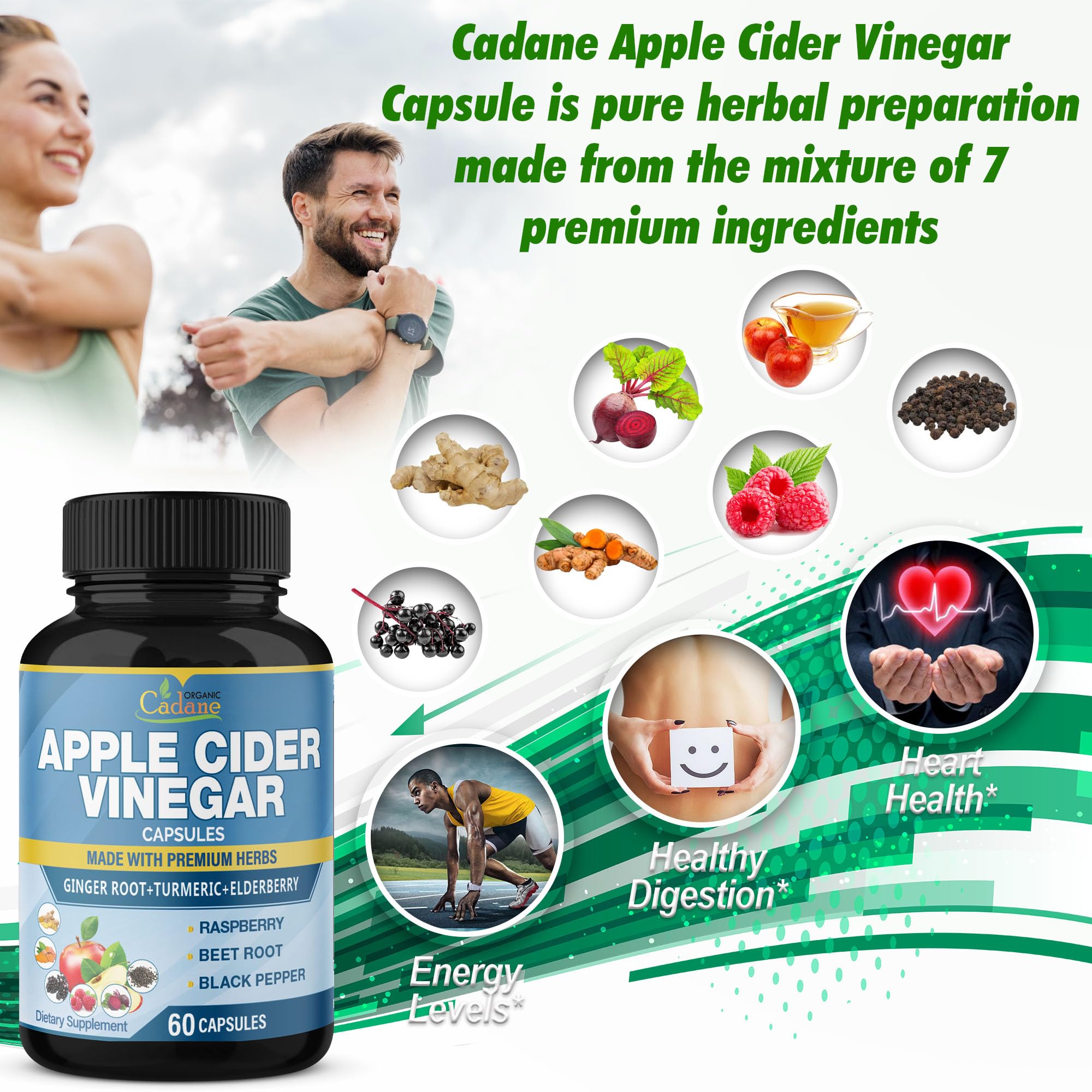 Foto 5 pulgar | Suplemento De Cápsulas Orgánicas De Extracto De Vinagre De Sidra De Manzana Cadane - Venta Internacional.