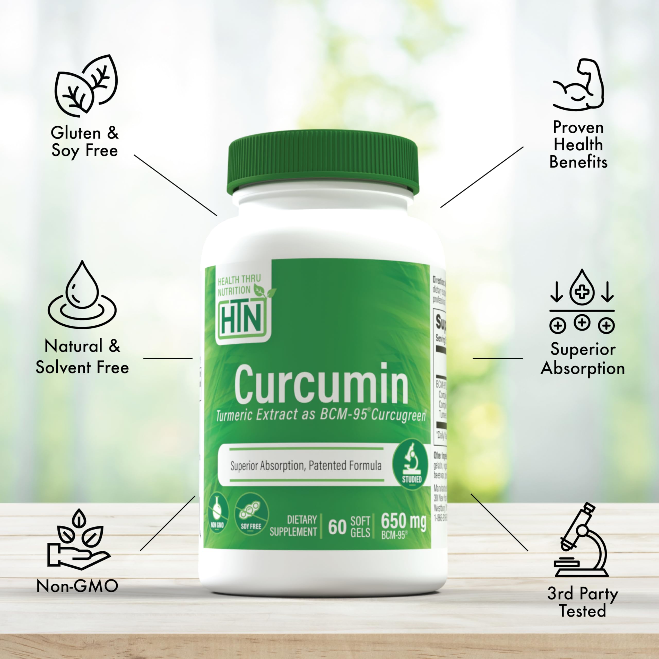 Foto 4 | Suplemento Para La Salud A Través De La Nutrición Curcumina 650 Mg Bcm-95 Curcu - Venta Internacional.