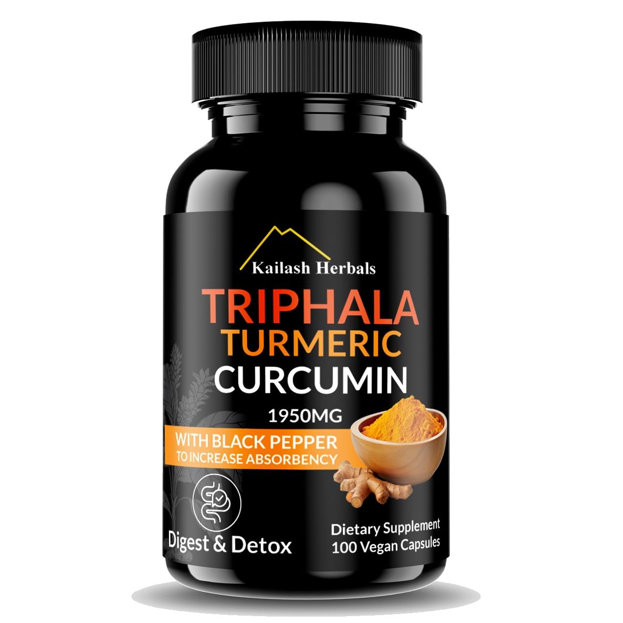Foto 1 | Suplemento Kailash Herbals Triphala, Cúrcuma Y Curcumina, 1950 Mg - Venta Internacional.