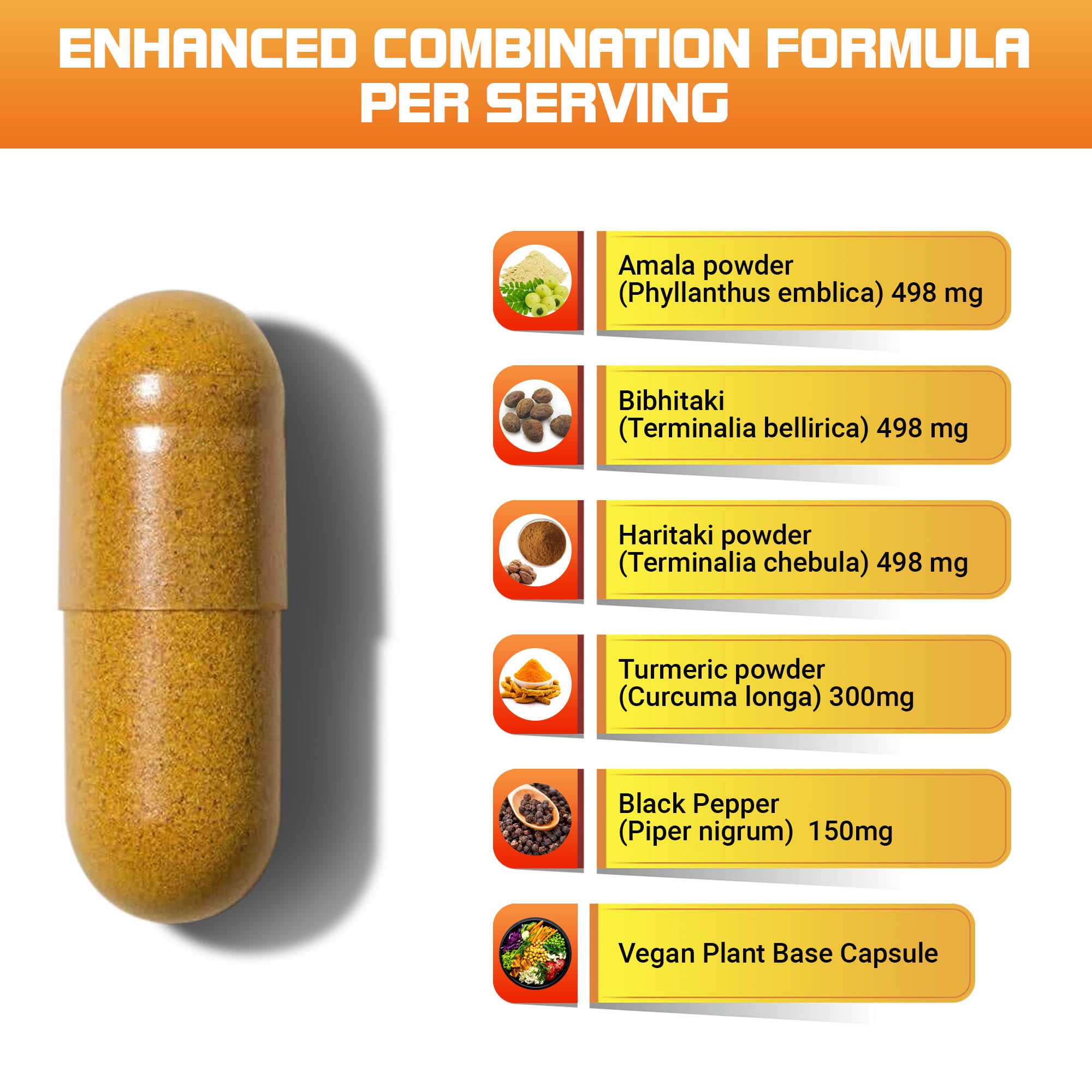 Foto 4 pulgar | Suplemento Kailash Herbals Triphala, Cúrcuma Y Curcumina, 1950 Mg - Venta Internacional.