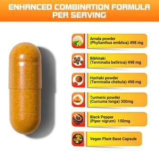 Foto 3 | Suplemento Kailash Herbals Triphala, Cúrcuma Y Curcumina, 1950 Mg - Venta Internacional.