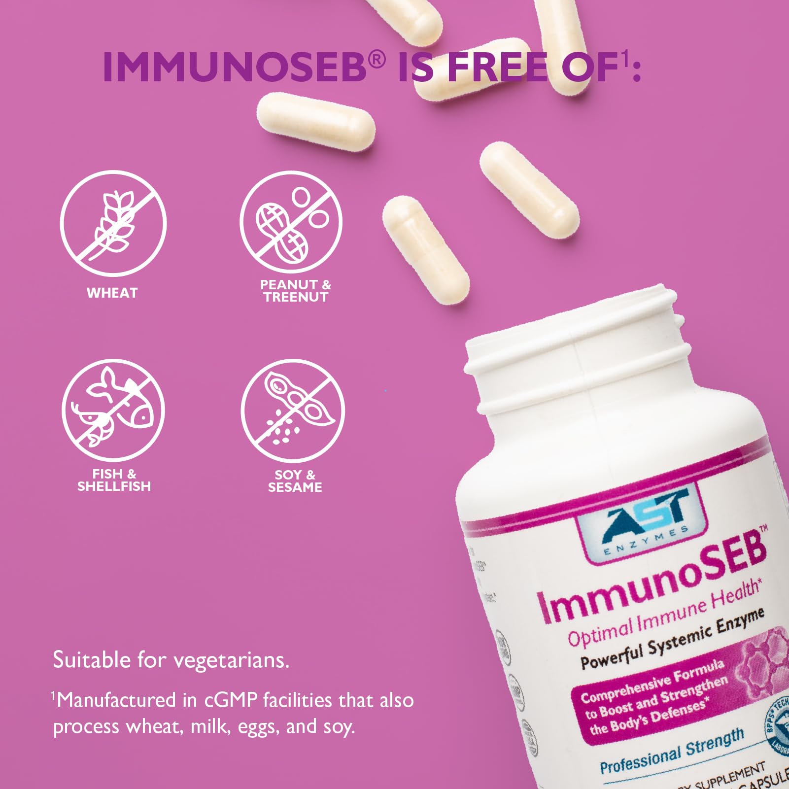 Foto 7 | Suplemento Ast Enzymes Immunoseb 60 Cápsulas Vegetarianas - Venta Internacional.