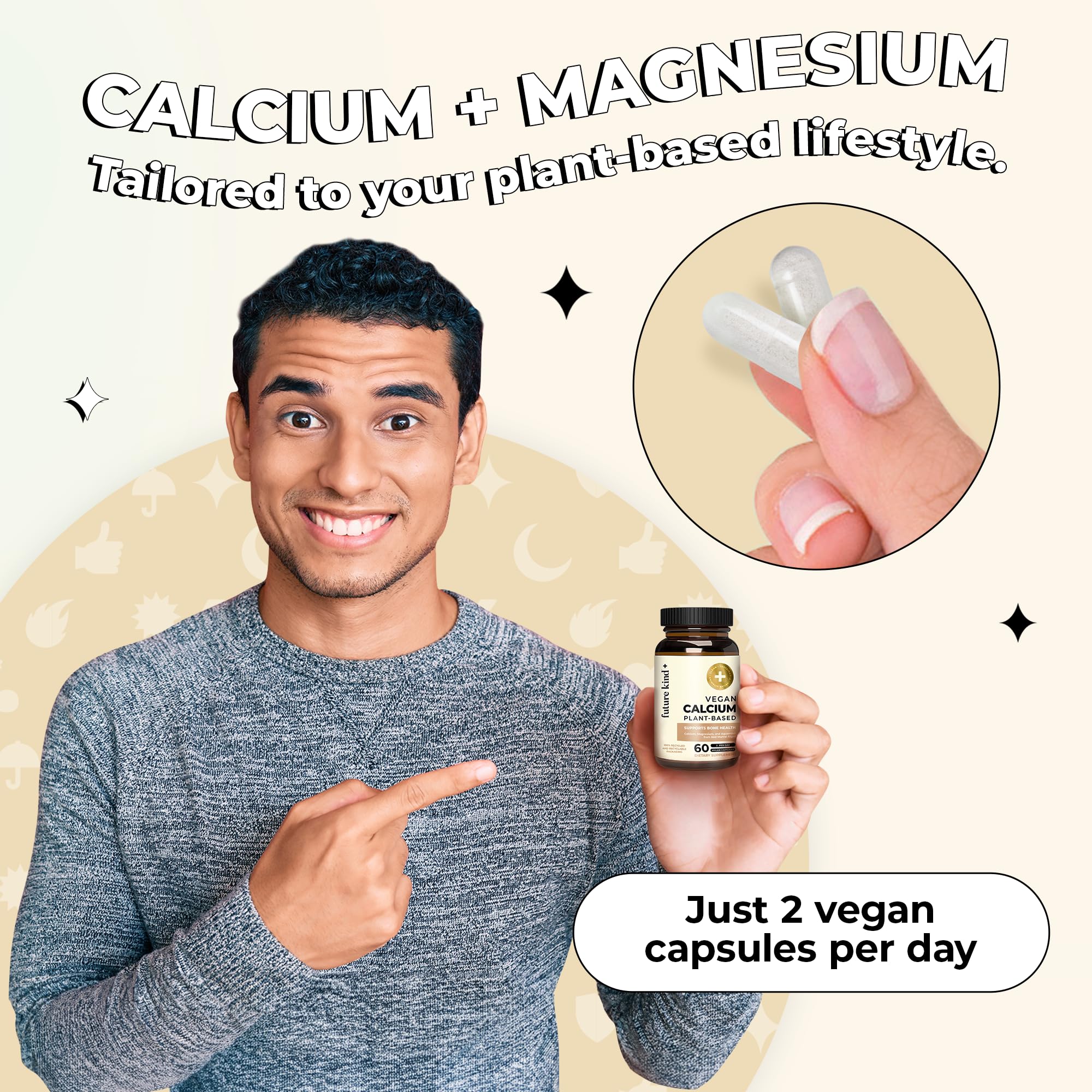 Foto 4 pulgar | Suplemento Future Kind De Calcio Vegano Con Magnesio, 60 Cápsulas - Venta Internacional.