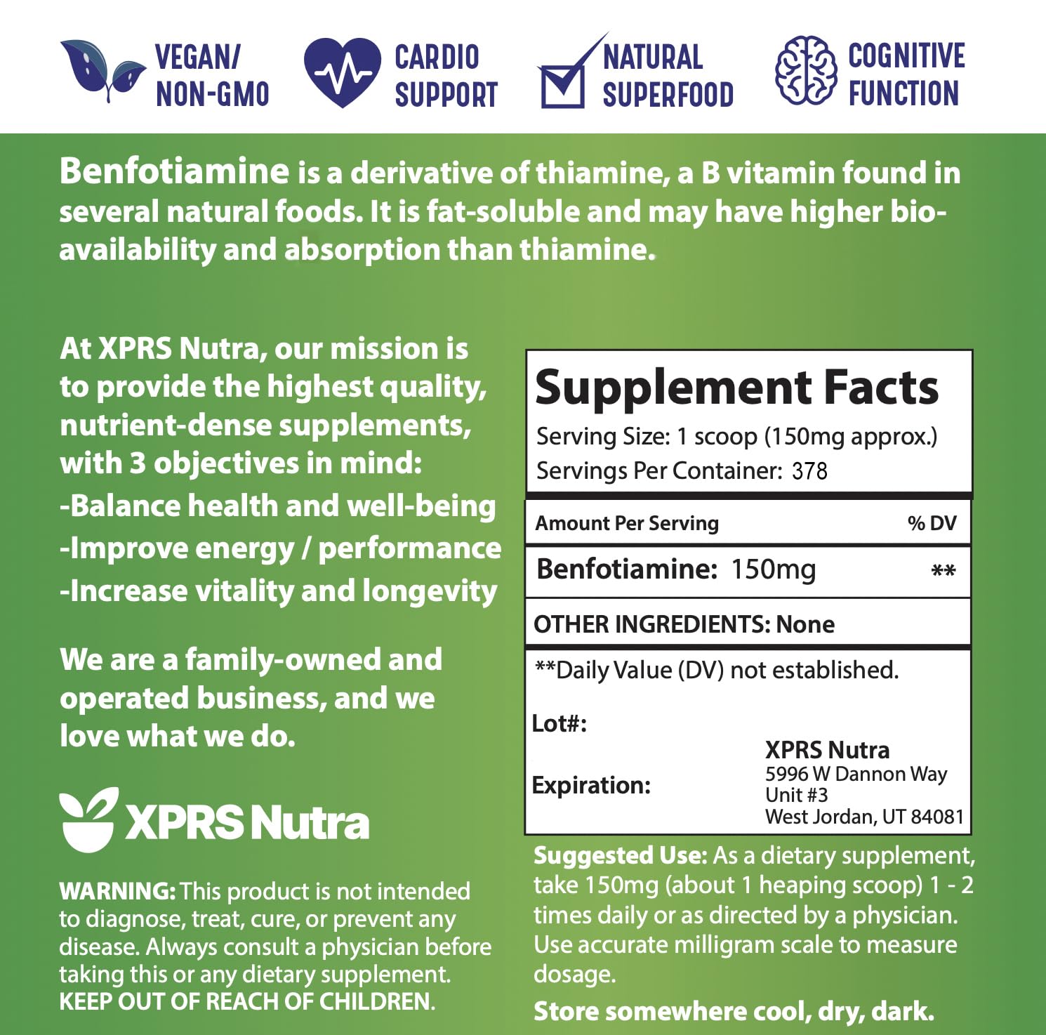 Foto 7 | Suplemento Xprs Nutra Benfotiamina (tiamina) 150 Mg 60 Ml - Venta Internacional.