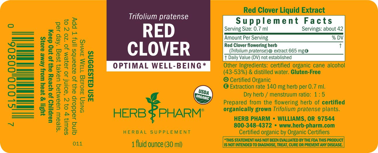 Foto 5 | Extracto Líquido Herb Pharm De Trébol Rojo, 30 Ml, Certificado Orgánico - Venta Internacional.