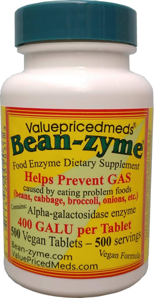 Foto 2 pulgar | Suplemento Para Aliviar Los Gases Valuepricedmeds Bean-zyme 500 Tabletas - Venta Internacional.