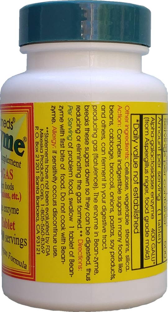 Foto 4 | Suplemento Para Aliviar Los Gases Valuepricedmeds Bean-zyme 500 Tabletas - Venta Internacional.