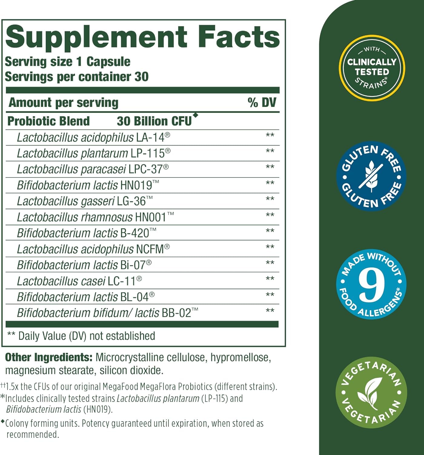 Foto 2 | Probiótico Digestivo Megafood Ultra Strength 30 Cápsulas - Venta Internacional.