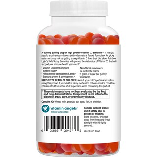 Foto 4 | Suplemento Rainbow Light Para Niños Sunny Gummies Con Vitamina D3 1000 - Venta Internacional.