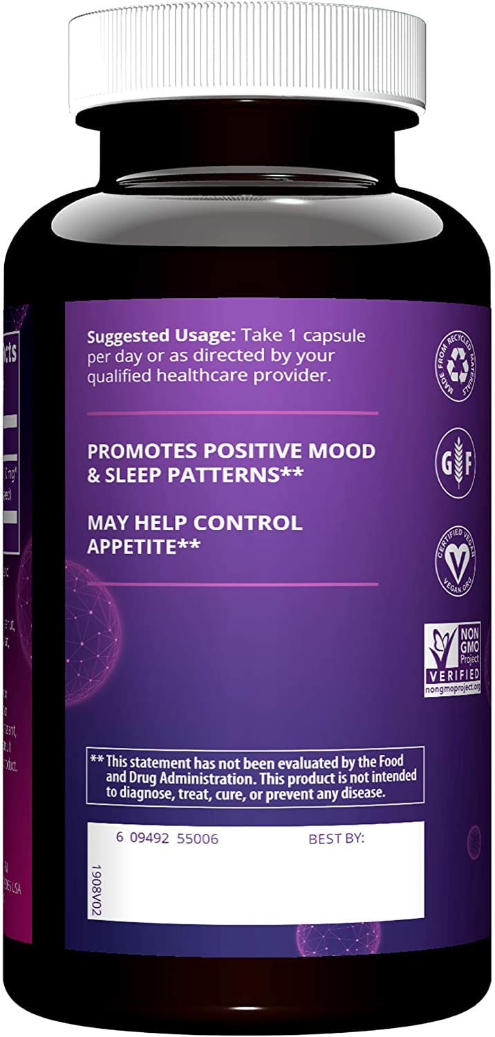 Foto 3 pulgar | Suplemento Mrm 5-htp 100 Mg (extracto De Haba De Griffonia) 60 Vcaps - Venta Internacional.