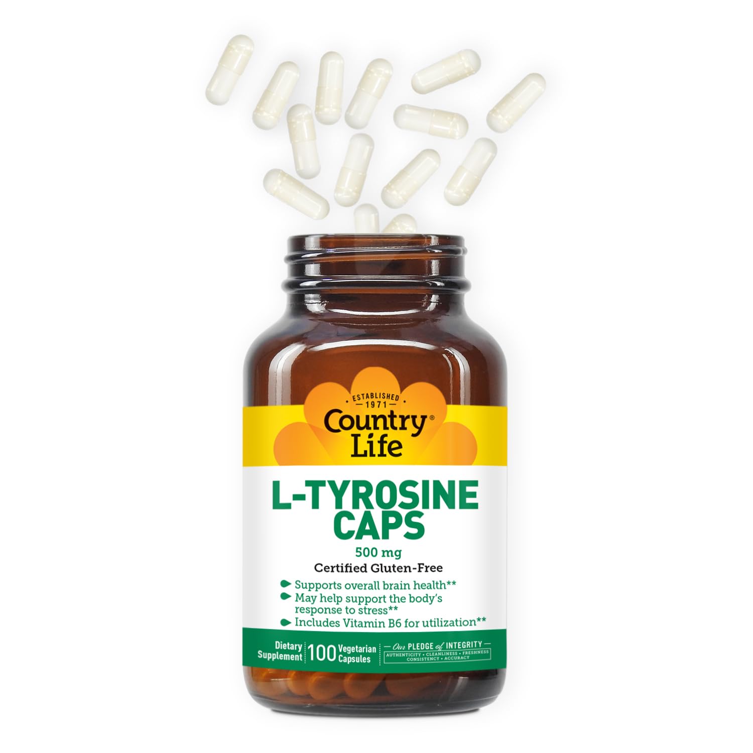 Foto 6 | Suplemento Country Life L-tirosina 500 Mg Con Vitamina B6 100 Cápsulas - Venta Internacional.