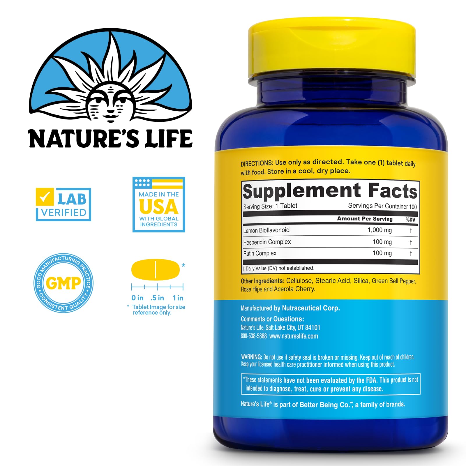 Foto 3 pulgar | Suplemento De Bioflavonoides De Limón De Nature's Life, 1000 Mg, 100 Tabletas - Venta Internacional.