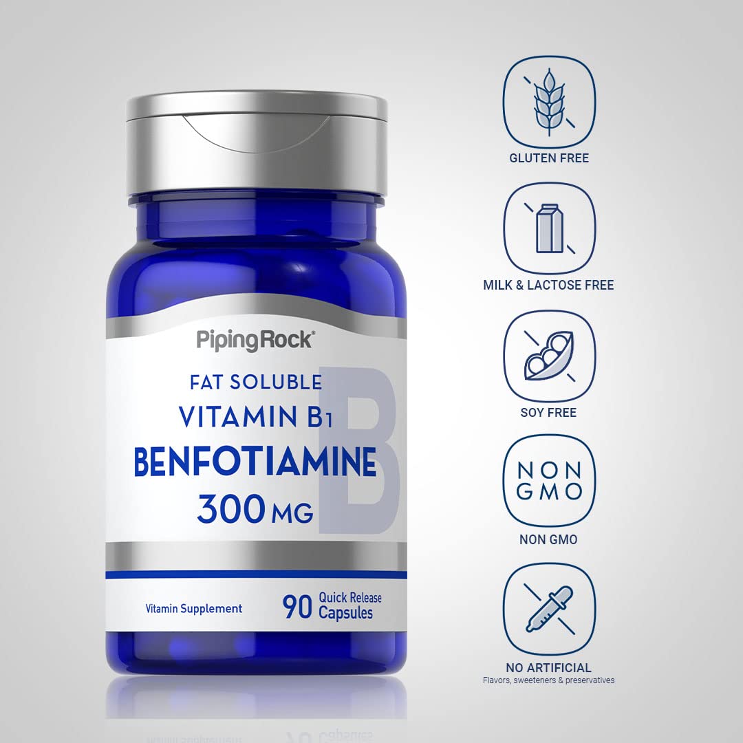 Foto 4 pulgar | Suplemento Piping Rock Benfotiamina 300 Mg 90 Cápsulas - Venta Internacional.