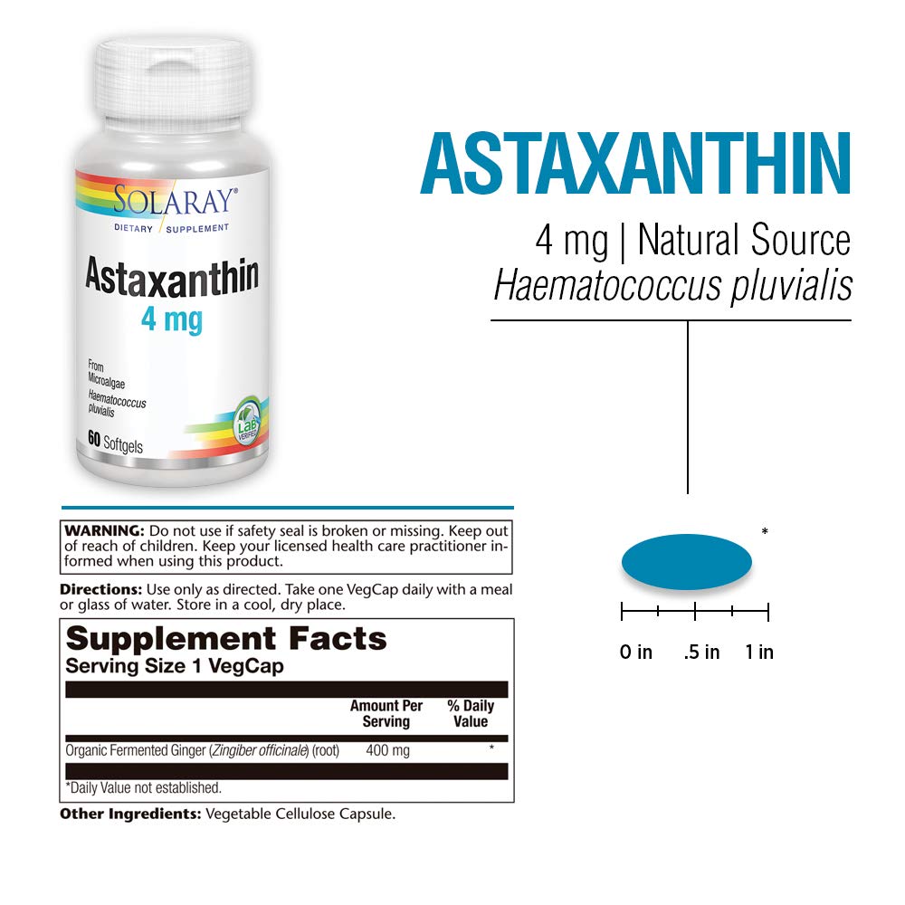 Foto 3 | Suplemento Solaray De Astaxantina, 4 Mg, Antioxidante, 60 Cápsulas Blandas - Venta Internacional.