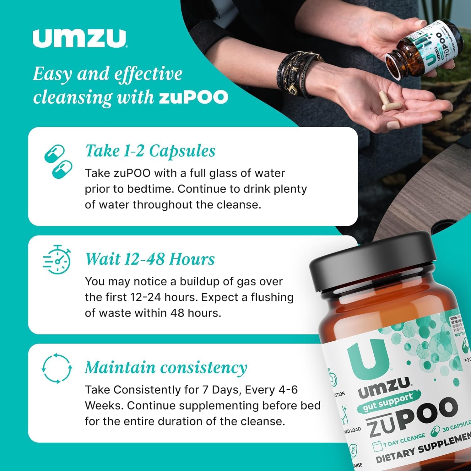 Foto 5 pulgar | Suplemento Muzu Zupoo Natural Colon Cleanse 30 Cápsulas - Venta Internacional.