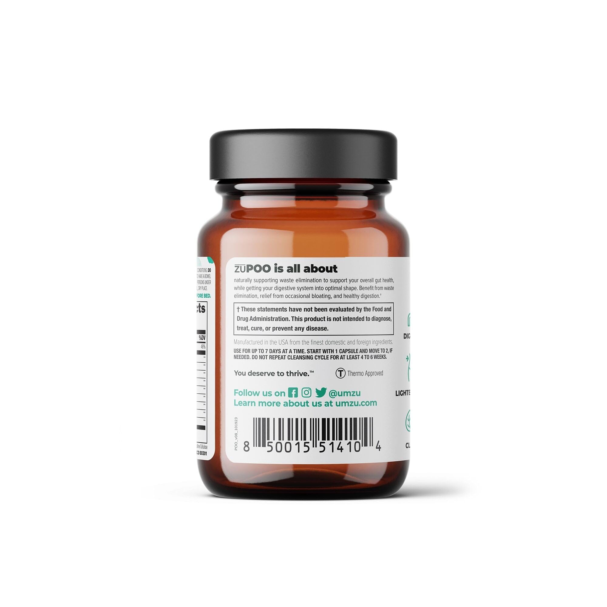 Foto 8 pulgar | Suplemento Muzu Zupoo Natural Colon Cleanse 30 Cápsulas - Venta Internacional.