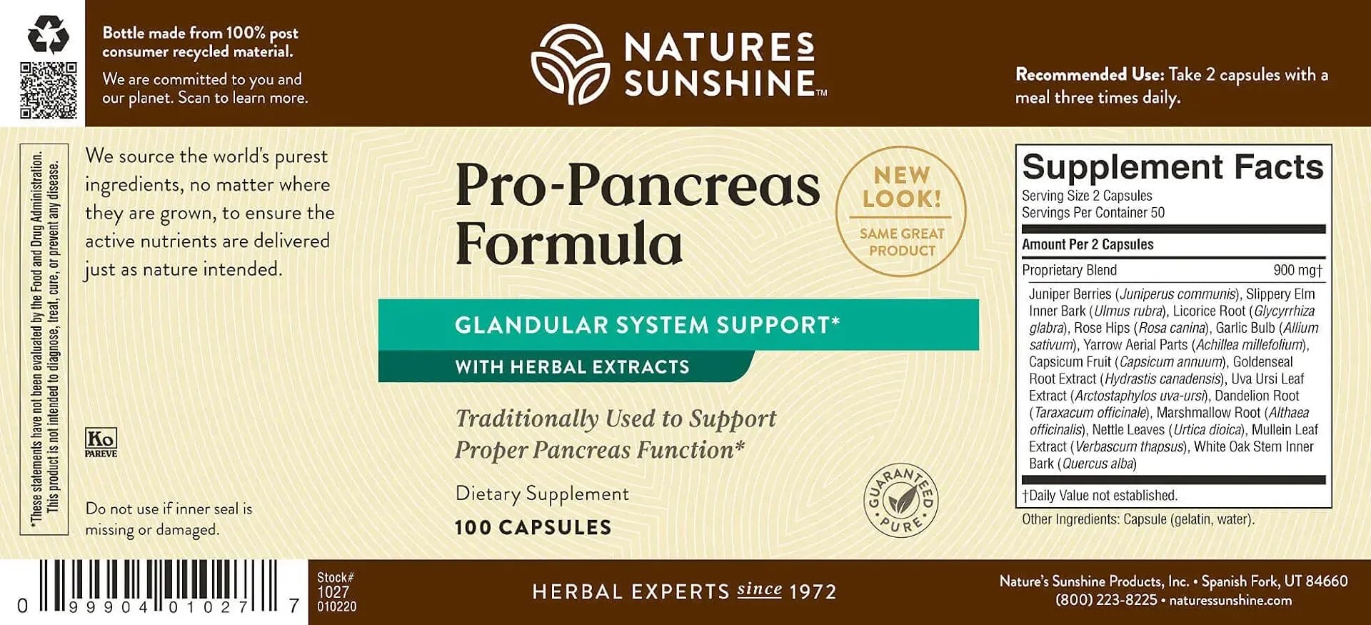 Foto 5 pulgar | Suplemento Nature's Sunshine Pro-páncreas 100 Cápsulas - Venta Internacional.
