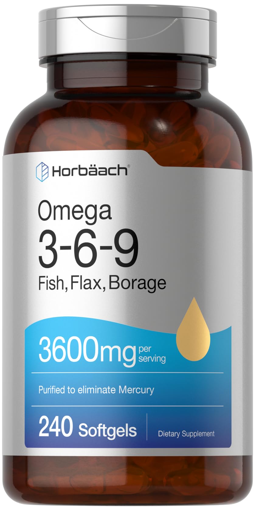 Foto 2 pulgar | Suplemento Horbäach Triple Omega 3-6-9 240 Cápsulas Blandas - Venta Internacional.