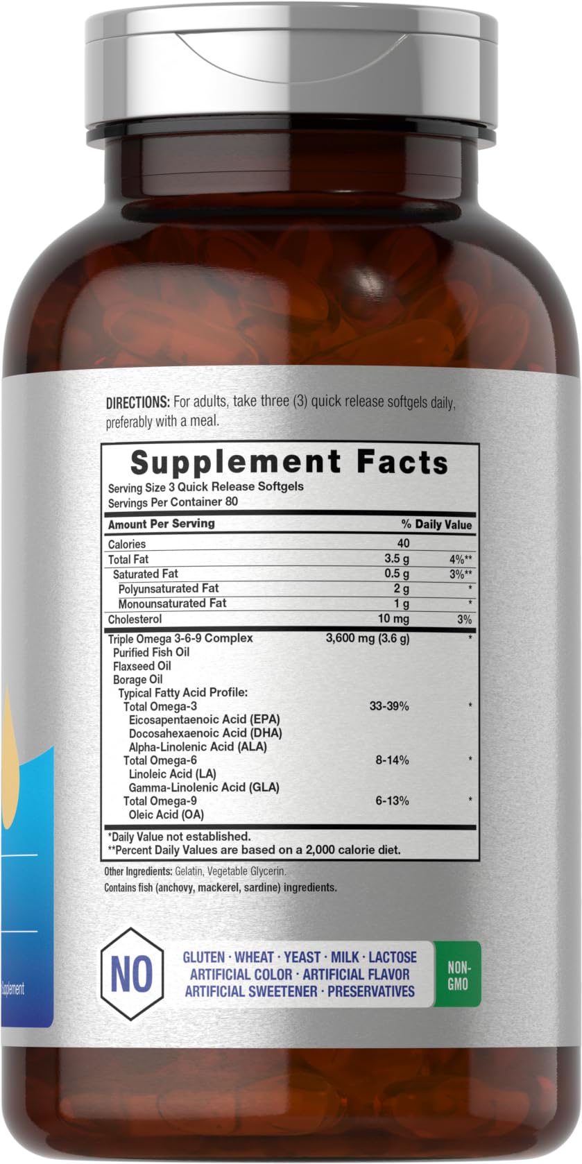 Foto 3 pulgar | Suplemento Horbäach Triple Omega 3-6-9 240 Cápsulas Blandas - Venta Internacional.