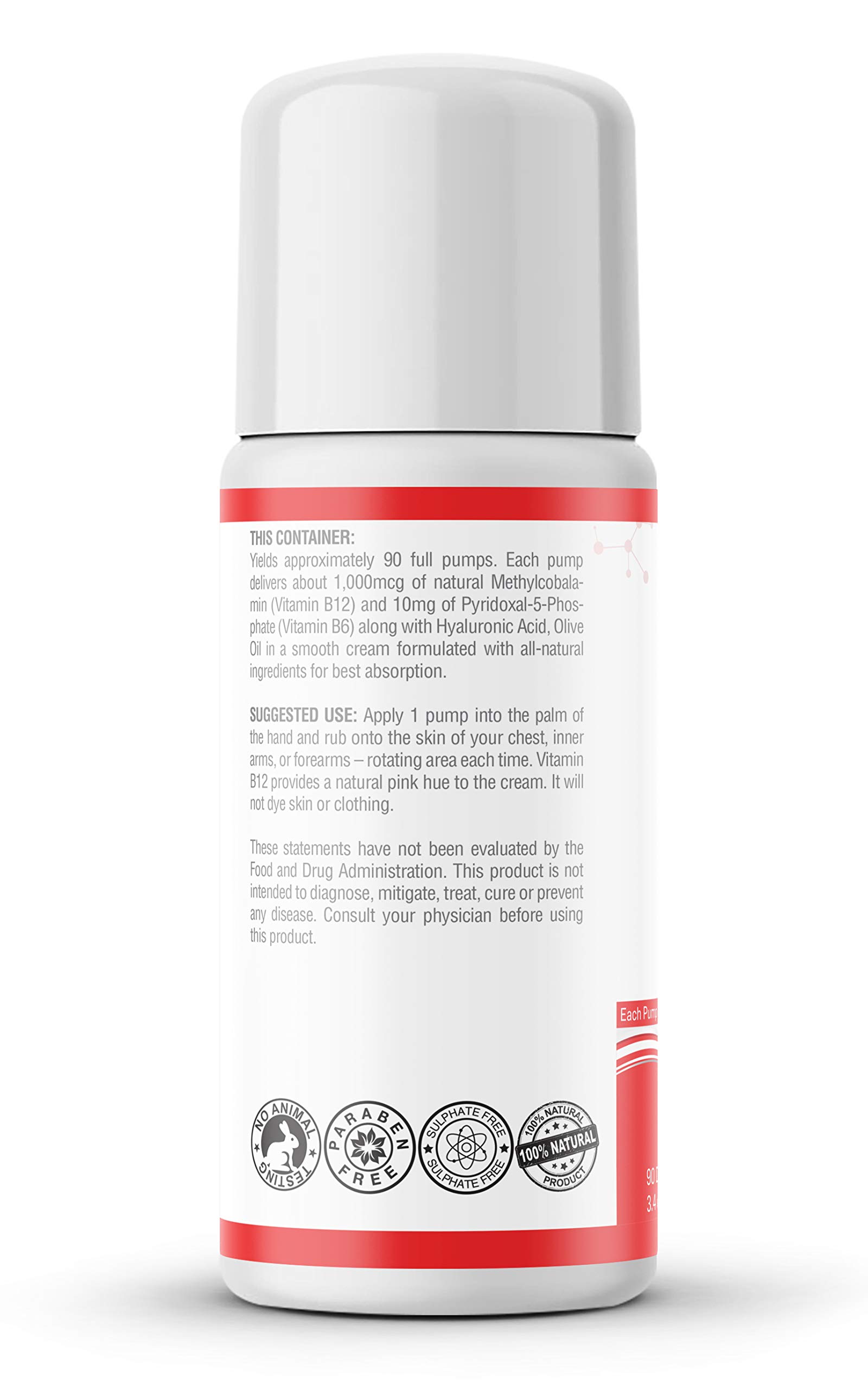 Foto 4 pulgar | Crema Bhrt Naturals Con Vitamina B12 1000 Mcg Con Vitamina B6 30 Ml - Venta Internacional.