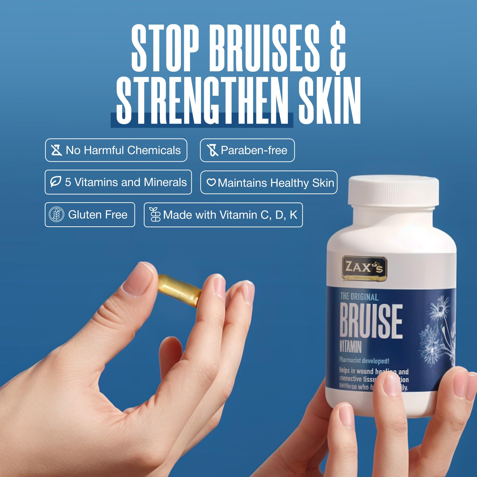 Foto 6 pulgar | Suplemento Zax's Original Bruise Vitamin 60 Cápsulas - Venta Internacional.