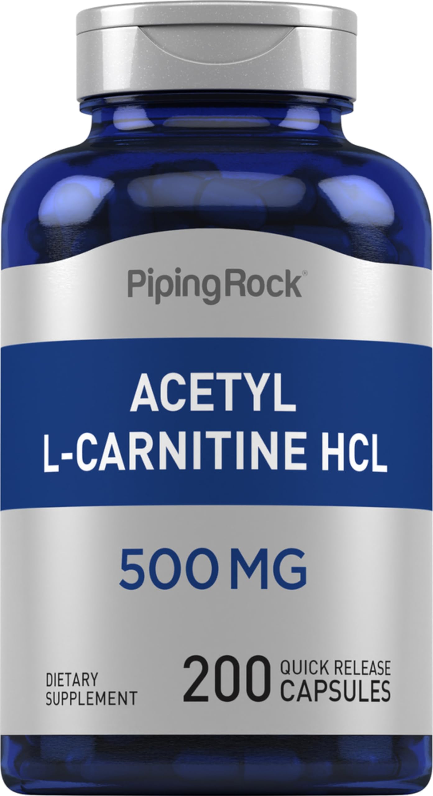 Foto 1 | Suplemento Piping Rock Acetil L-carnitina Hcl 500 Mg 200 Cápsulas - Venta Internacional.