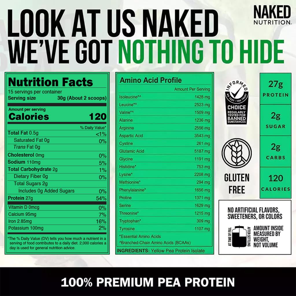 Foto 4 | Proteína En Polvo Naked Pea Protein Isolate 420 G - Venta Internacional.